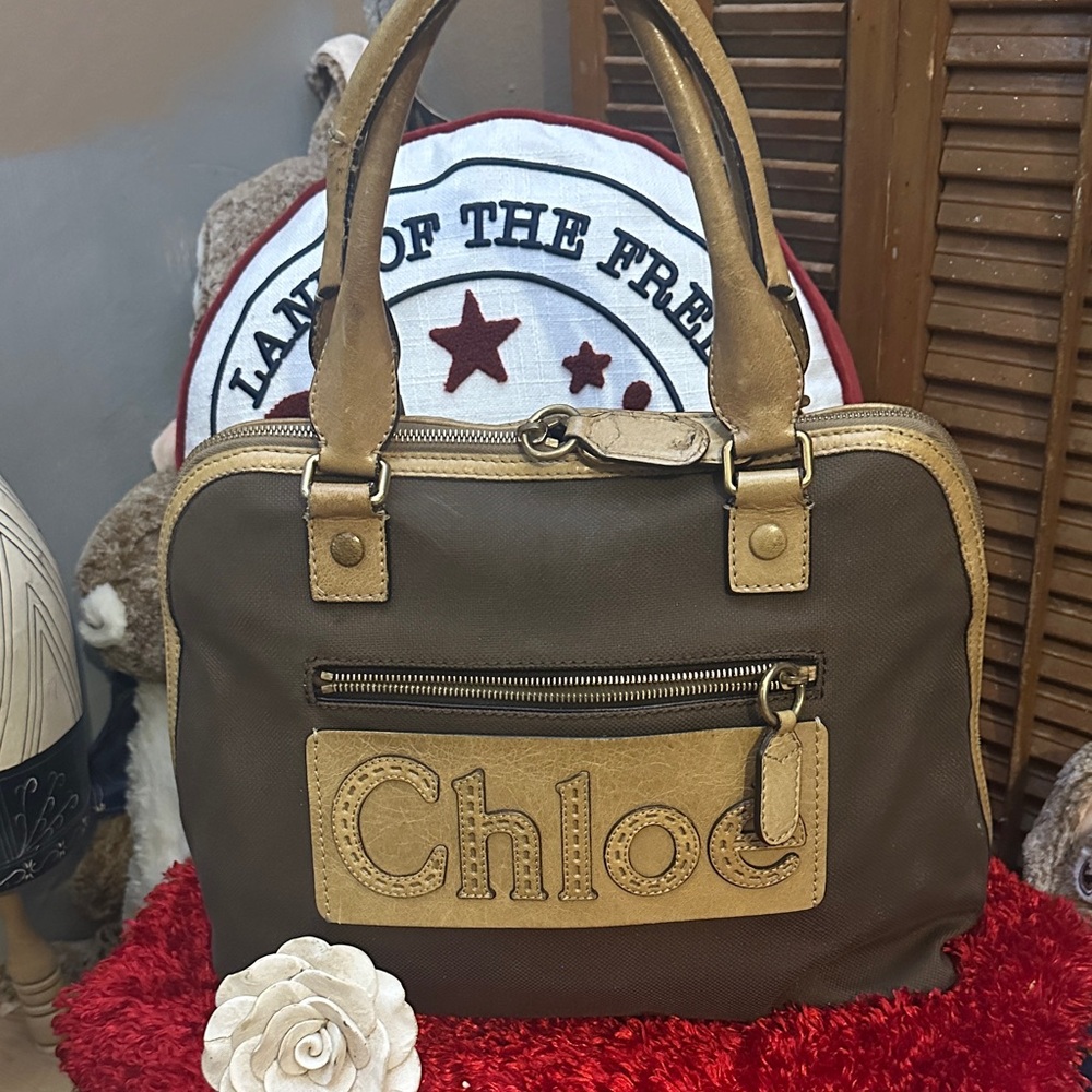 Chloe Two-Tone Brown Satchel